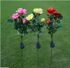 LED Solar Simulation Rose Flower Light Home Dekoracyjne Flowerlights Ogród Dekoracja Lampa Lawn Wodoodporny Lampka krajobrazowa