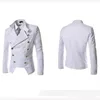 Casual Homme De Marque Blazer Denim Männliche Kleidung Formale Schlankheitsanzug für Herren Zweireiher Jacke Mantel Steampunk