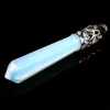 Gemstone Yoga Necklace Large Glowing Rainbow Opal Opalite Moonstone Sacred Pendant Crystal Healing Point Reki Chakra Bring In Positive Vibes