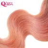 Rose Gold Color Body Wave 4x4 Koronkowe zamknięcie Brazylijskie Ombre 100% dziewiczy ludzkie włosy Zamknięcie z włosami dla niemowląt Bielone węzły Ombre Lace Closure