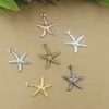 BoYuTe 100 Pz 15*18 MM 7 Colori Vintage Starfish Charms All'ingrosso Materiale In Ottone Gioielli FAI DA TE Ciondoli Pendenti e Ciondoli