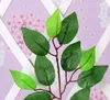 Pianta di plastica verde artificiale foglie di banyan rami di ficus erba decorazione domestica ramo viola (12pcs)