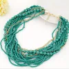 Fashion Vintage Beads Chain Ocean Style Beads Choker Necklace Multilayer beaded choker necklace Statement jewelry for women 2017