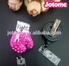 In stock Key Rings 10pcs/lot Crystal Rhinestone Pink Breast Cancer Awareness Boxing Gloves Retractable Badge Reel/ ID Holder