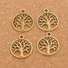 Family Tree of Life Charms Wisids 200pcs Lot Antique Srebrny Brązowy Złota Biżuteria DIY L463 20x23 5mm 198k