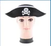 Korsan Kaptan Şapka ve göz yama Kafatası Crossbone Cap Kostüm Fantezi Elbise Parti Cadılar Bayramı prop şapkalar
