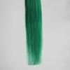 Grünes Klebeband in Echthaarverlängerungen, nicht remy, brasilianisches glattes Haar, 30 g, 40 g, 50 g, 60 g, 70 g, doppelseitiges Klebeband, Hautschuss-Haarverlängerungen, 20 Stück