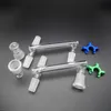 New 3 Joints Glass Drop Down Adapter With Reclaimer And 2pcs Keck Clip 14mm 18mm Female Male Glass Dropdown For Glass Oil Rigs