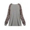 Wholesale-Fashion 2022 Women Ladies Spring Autumn Long Sleeve Leopard Loose Casual Tees Tops T Shirt 3 Colors Plus Size M-3XL