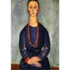 Abstract woman art Woman in a Red Necklace-Amedeo Modigliani portrait oil paintings Canvas hand-painted