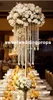 Gold wedding centerpiece acrylic bead strands ,60cm tall acrylic crystal flower stand for wedding table decor.