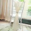 Free Shipping White Wedding Chair Covers Chiffon Material Custom Made 54 x 180 cm Chair Sashes Wedding Supplies 20 Pieces