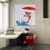 100% Handmade Cute Chihuahua Dog Oil Painting on Canvas Modern Cartoon Animal Lovely Pet Paintings For Room Wall Decor2525