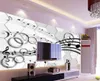 Classic Home Decor 3D stereo three - dimensional note circle TV wall wallpaper for walls 3 d for living room