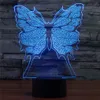 Nattlampor Butterfly Creative Creature 3D Acrylic Visual Home Touch Table Lampa Färgrik Konst Dekor USB LED Barns skrivbord 3D-TD115