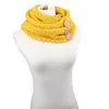 PrettyBaby Kobiety Neckerchief Dzianiny Przycisk Szalik Zima Neck Gaiter Zima Dziewiarska Szalik Wrap Moda Knit Ciepły Pierścień Szalik Darmowa Wysyłka