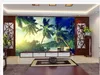 Plaża Kokosowy Telewizor TV Fototapeta 3d Tapety 3D Papiery ścienne do TV Backdrop