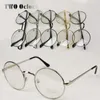 Wholesale- 2014 Vintage Metallic Circle Frame Glasses Male Women Decoration Frames Myopia Eyeglasses Metal Round Eyewear Drop Shipping