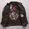 vintage black India head Embroidery Marbobo Classic men genuine leather jackets 100% genuine leather motorcycle jackets