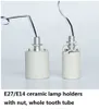 Venta al por mayor E14/E27 Tornillo de calidad Portalámparas de cerámica/Base/Enchufes Termoestabilidad DIY Lámpara de pared Araña Accesorios de iluminación Repuestos