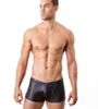 Hot New Sexy Underwear Cuecas Masculinos Cuecas de Couro Preto PU Moda Box Run Pequeno 5 pcs