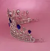 Diademi da sposa europei Corona di cristallo di strass di lusso barocco La regina Capelli di diamanti Principessa Accessori per capelli bianchi coreani brillanti LDT08
