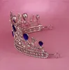 Noiva Europeia Tiaras Barroco De Luxo Strass Coroa De Cristal A Rainha Diamante Cabelo Princesa Coreano Branco Brilhante Cabelo Acessórios LDT08