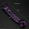 New Double Ended Crystal Purple Pyrex Glass Dildo Artificial Penis Granule and Spiral G Spot Simulator Adult Sex Toys for Woman5913409