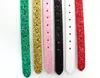 100pcs 8mm wide 21cm length DIY PU Leather shiny wristband bracelet fit for 8mm slide charms & slide letters