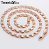 Correntes Atacado- TrendsMax Rose Gold Cheio Caracol Link Cadeia Das Mulheres Colar Meninas Meninos Unisex Por Atacado Jóias GS1811