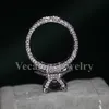 Vecalon Eiffel Tower Women Big Jewelry ring 10ct 5A Zircon stone 300pcs Cz 925 Sterling Silver Engagement Wedding Band Ring