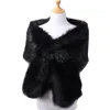 Winter Wedding Coat Bridal Faux Fur Wraps Warm Stick shawls Outerwear Bridesmaid Black Gary White Shrug Women Jacket Prom Evening