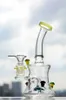 Colored Small Mushroom Beaker Bong Cheech Glass Bubbler Bent Neck Water Pipe Cheap Small Hookah 14mm Joint