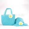 Bel cappuccio di fiori di girasole Bambini per bambini Sunhat Baby Girls Casual Beach Sun Sun Hat + Borsa paglia 2 pz / set per bambini 9 colori C1938