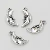 Moon Alloy Charm Pendants för smycken, örhängen, halsband och armband 19 * 9mm antika silver 100pcs