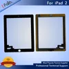 For iPad 2 Black Touch Screen Digitizer Replacement with Home Button+ Adhesive & Free DHL