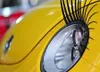 Svart 3D Automotive Headlight Car Eyelashes Car Eye Lashes Auto 3D Eyelash 3D Car Logo Sticker 100 st (= 50Pairs) DHL Gratis frakt