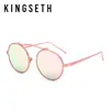 Kingseth 2017 Новое прибытие Ultra Light Metal Круглые солнцезащитные очки для мужчин Женский модельер -дизайнер солнце