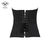 Korsett Sexiga Korsetter och Bustiers Burlesque Black Stripe Corset med kjol Zipper Lace Up Corsages Sexig Corselet Plus Storlek S-6XL