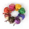 Sacchetti di stoffa piccoli con coulisse a fiori ricchi con broccato di seta foderato per confezione di gioielli sacchetto di caramelle sacchetto di bomboniere tasca portamonete 11x14 cm