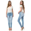 European och American Style Women Waist High Jeans Big Hips Stretch Pants 2 Färger Plus Storlek