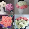 12 färger 7cm konstgjorda rosa blommor bröllop brud bukett pe skum diy hem inredning rosa blommor g622