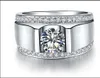 Luksusowy obrączka 1 Karat poduszka cięta Sona Syntetyczne zaręczyny diamentowe lub pierścionki ślubne dla mężczyzny 925