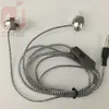 Factory deal scintillating universal golden sliver pink in-ear earphones earcup headset crystal line 3 Color with mic 1000ps/lot