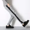 Partihandel-Höst Japanska Streetwear Sweatpant Pencil Pants Side Stripe Kontrast Färg Plus Storlek Elastisk Midja Casual Pant För Män