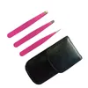 Rostfritt stål 3pcs ögonbryn Tweezer set 9.6cm Slant Tips / Punkt Tips / Flat Tips Rose Eyebrow Pincett för hårborttagning Ansikte Skönhet ZA2360