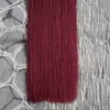 #99J Red Wine Tape Hair 100% Brazilian Human Extension Straight tape in hair extensions human hair 100g 40pcs