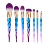 7PC / SET Professionell makeupborstar 3 färger Skönhet Kosmetiska Ögonskugga Läpppulver Ansiktsverktyg Kabuki Brush Set