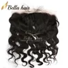 Renda fechamento frontal base de seda superior brasileiro onda do corpo extensões de cabelo humano 4x13 cor natural orelha peças de cabelo 822inch7770789