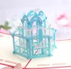 10pcs Merry-go-round Whirlig Kirigami Origami 3D Pop UP Greeting Cards Invitation card For Wedding Christmas Birthday Party Gift